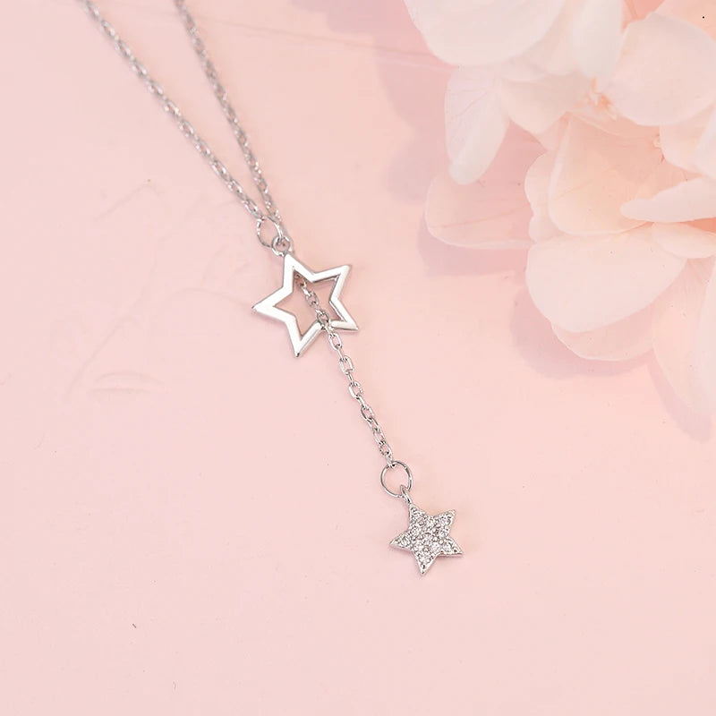 925 Sterling Silver Star Choker Necklace