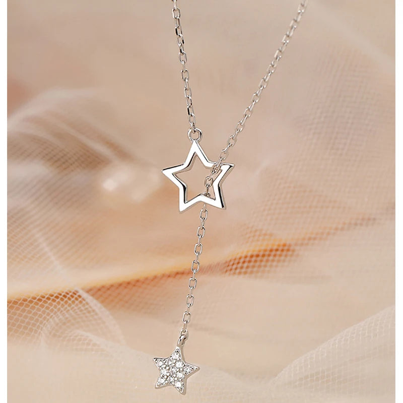925 Sterling Silver Star Choker Necklace