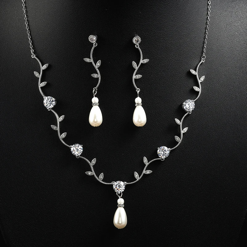 Bridal Jewelry Set with Necklace & Earrings
