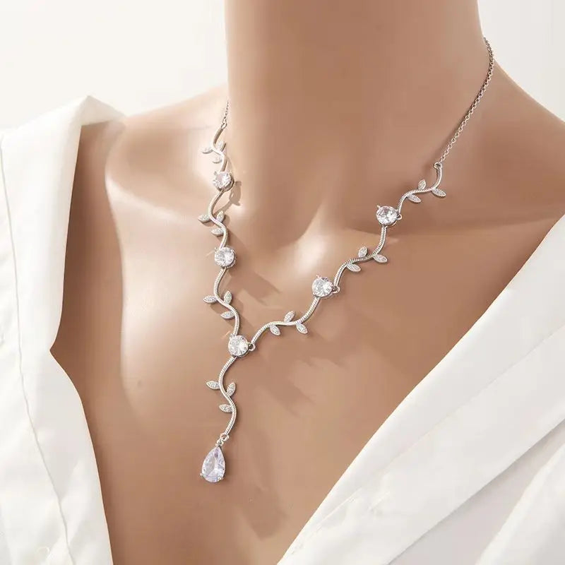 Bridal Jewelry Set with Necklace & Earrings