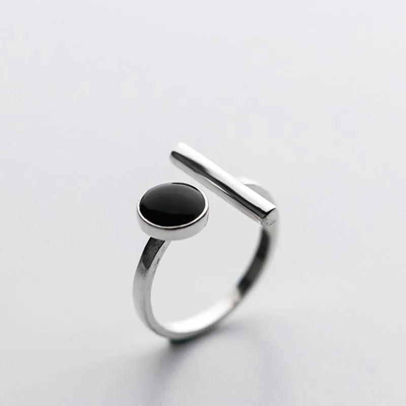 Sterling Silver Drip Glue Open Ring