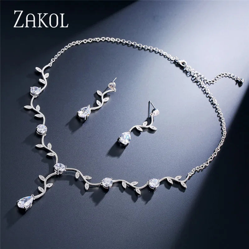 Bridal Jewelry Set with Necklace & Earrings