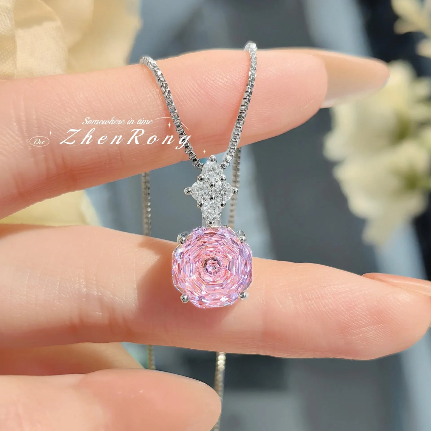 Bridal Jewelry Set – Ring Necklace and Earring Set in Purple, Pink, or Green