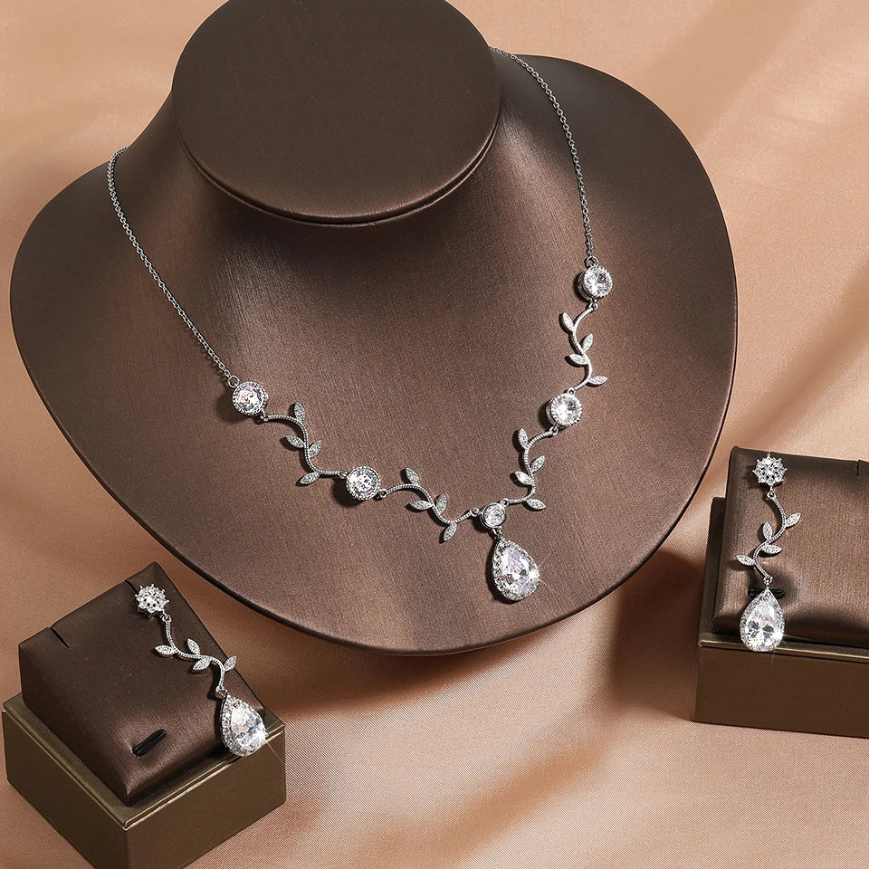 Bridal Jewelry Set with Necklace & Earrings