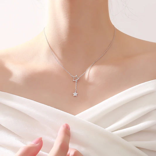 925 Sterling Silver Star Choker Necklace