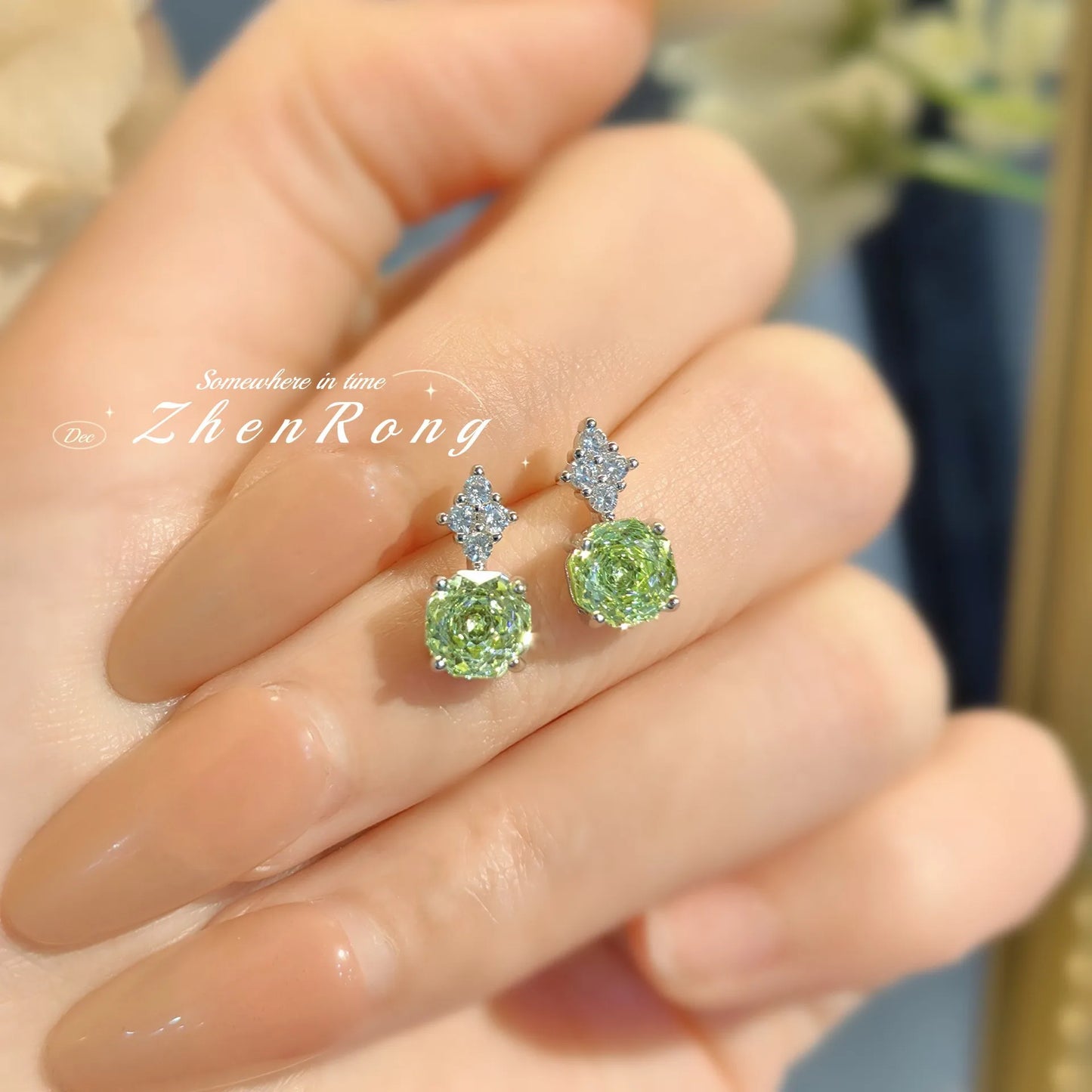 Bridal Jewelry Set – Ring Necklace and Earring Set in Purple, Pink, or Green