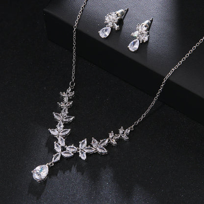 Classic Water Drop Pendant Necklace Jewelry Set