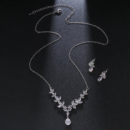 Classic Water Drop Pendant Necklace Jewelry Set