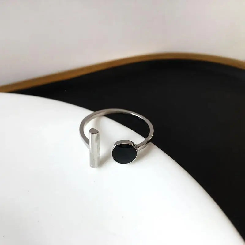 Sterling Silver Drip Glue Open Ring
