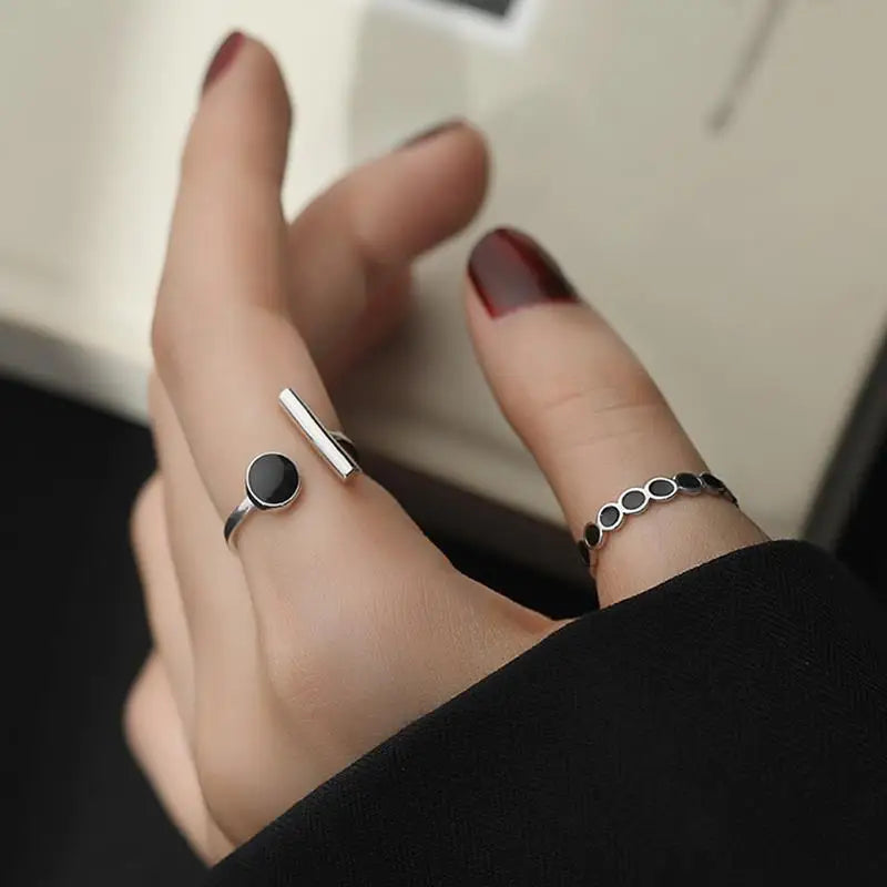 Sterling Silver Drip Glue Open Ring