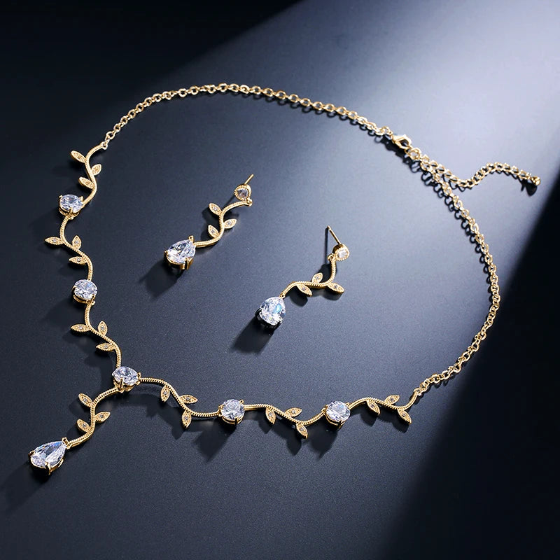 Bridal Jewelry Set with Necklace & Earrings