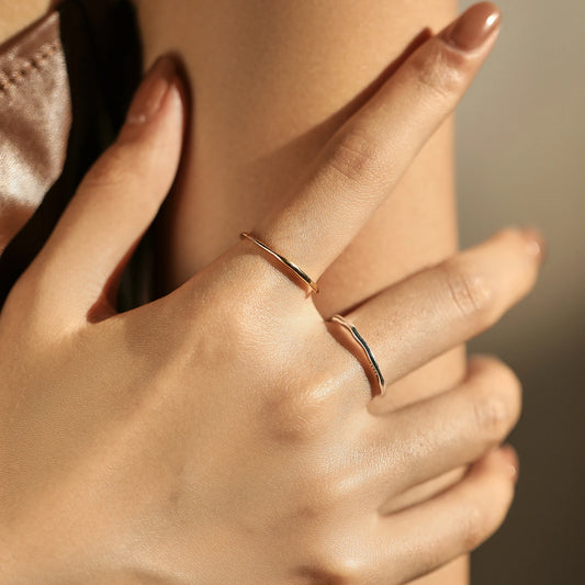 Sterling Silver Twisted Line Ring