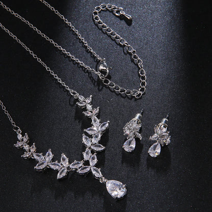 Classic Water Drop Pendant Necklace Jewelry Set
