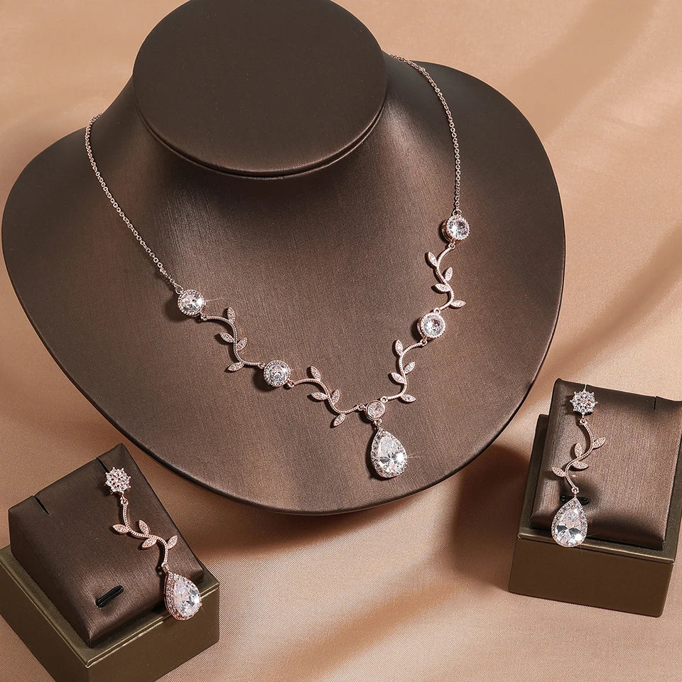 Bridal Jewelry Set with Necklace & Earrings