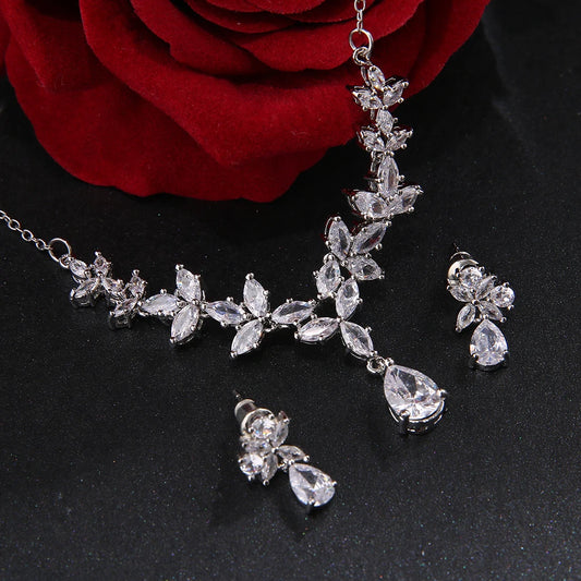 Classic Water Drop Pendant Necklace Jewelry Set