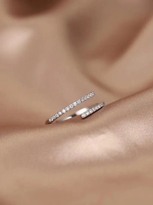 Sterling Silver Zircon Open Ring