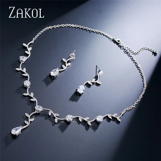 Bridal Jewelry Set with Necklace & Earrings