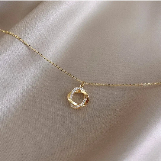 Rotating Cross Zircon Pendant Necklace